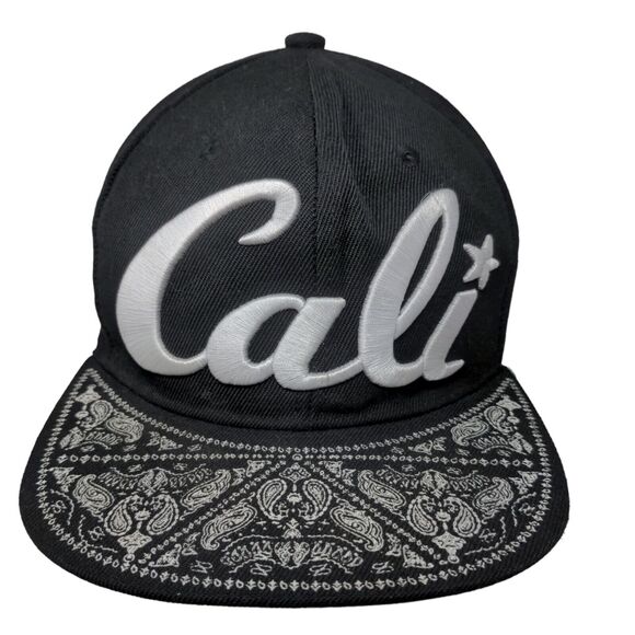 Readings Men's Snapback Flat Bill Hat Black Embroidered California Logo - Picture 1 of 7